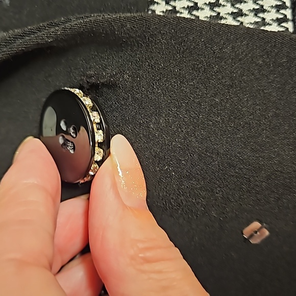 CITY GIRL Black embellished sequins stitching textures studs rhinestones S EUC - Picture 4 of 13